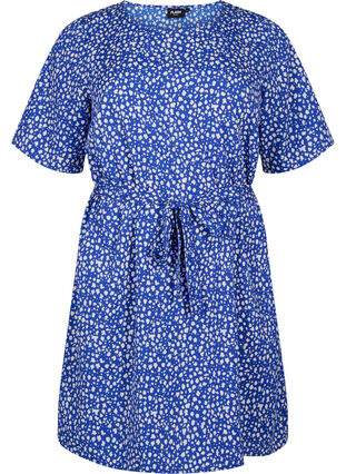 FLASH - Short sleeve dress with belt, Surf the web Dot, Packshot image number 0