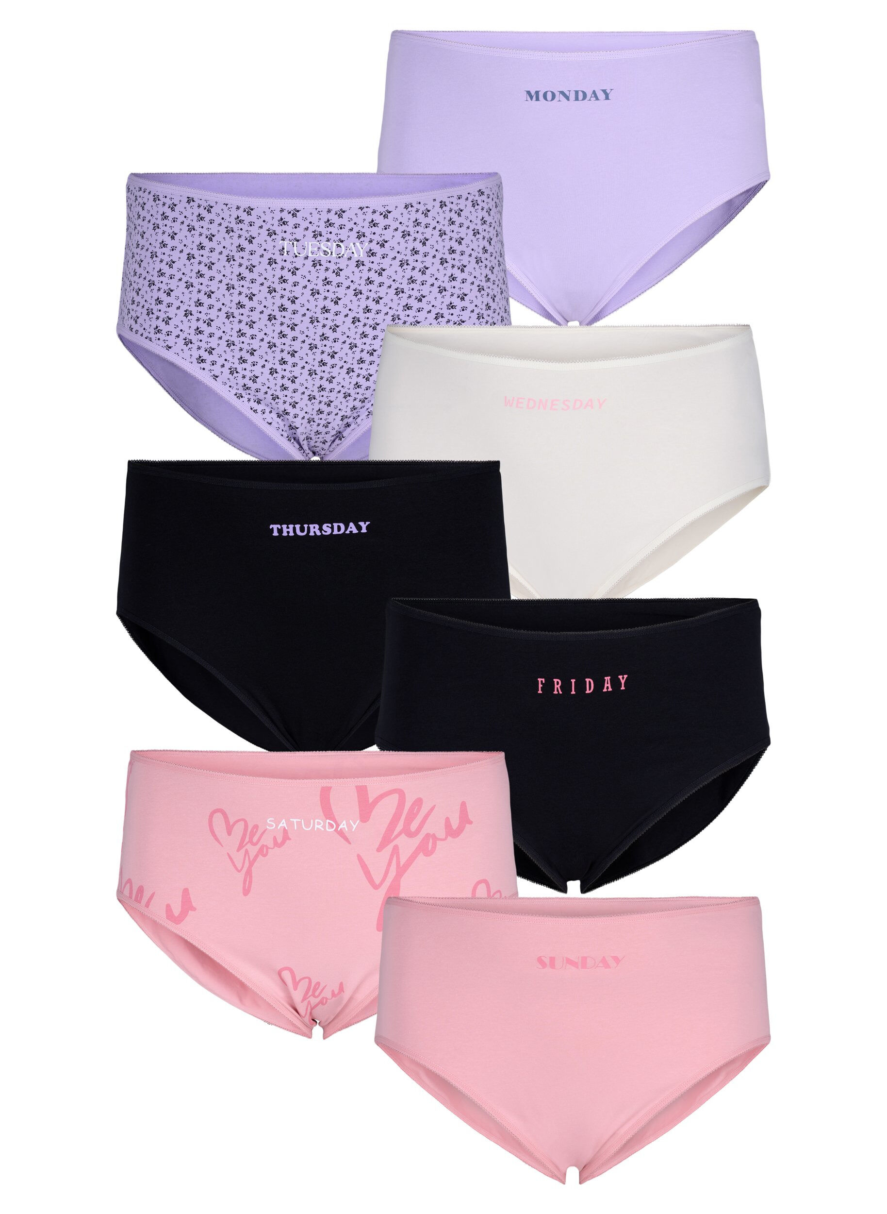 Zizzifashion 7-pack regular waist briefs, Purple, Packshot image number 0