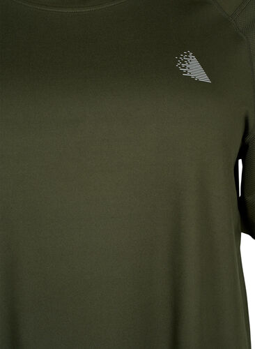 Short-sleeved training t-shirt with round neck, Forest Night, Packshot image number 2