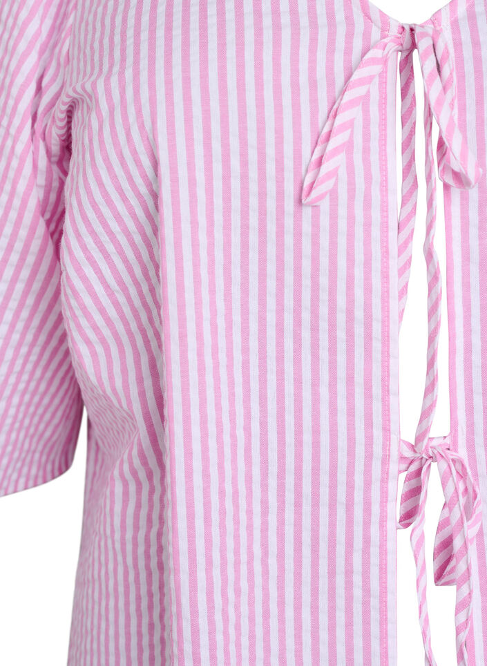 FLASH - Striped blouse with bows, Pink, Packshot image number 2
