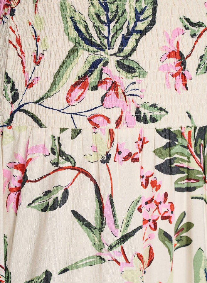 Viscose maxi skirt with smocking, Vanilla, Packshot image number 2