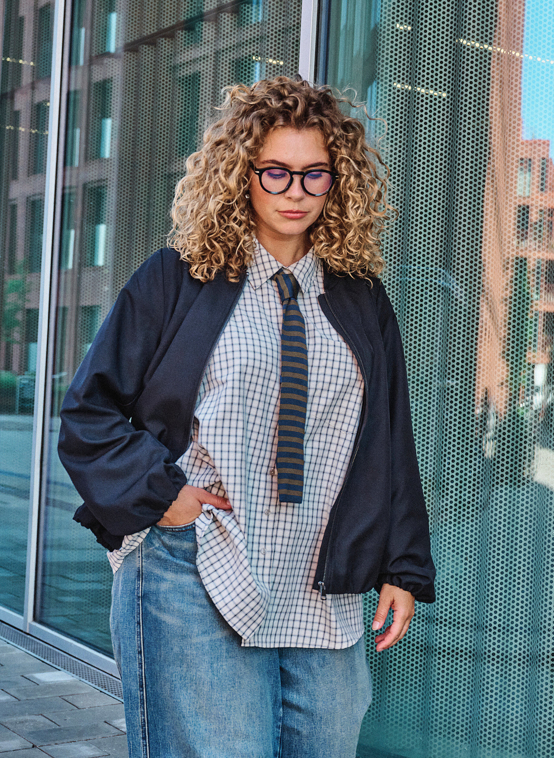 ZizzifashionChecked shirt with a chest pocket, White, Image image number 0