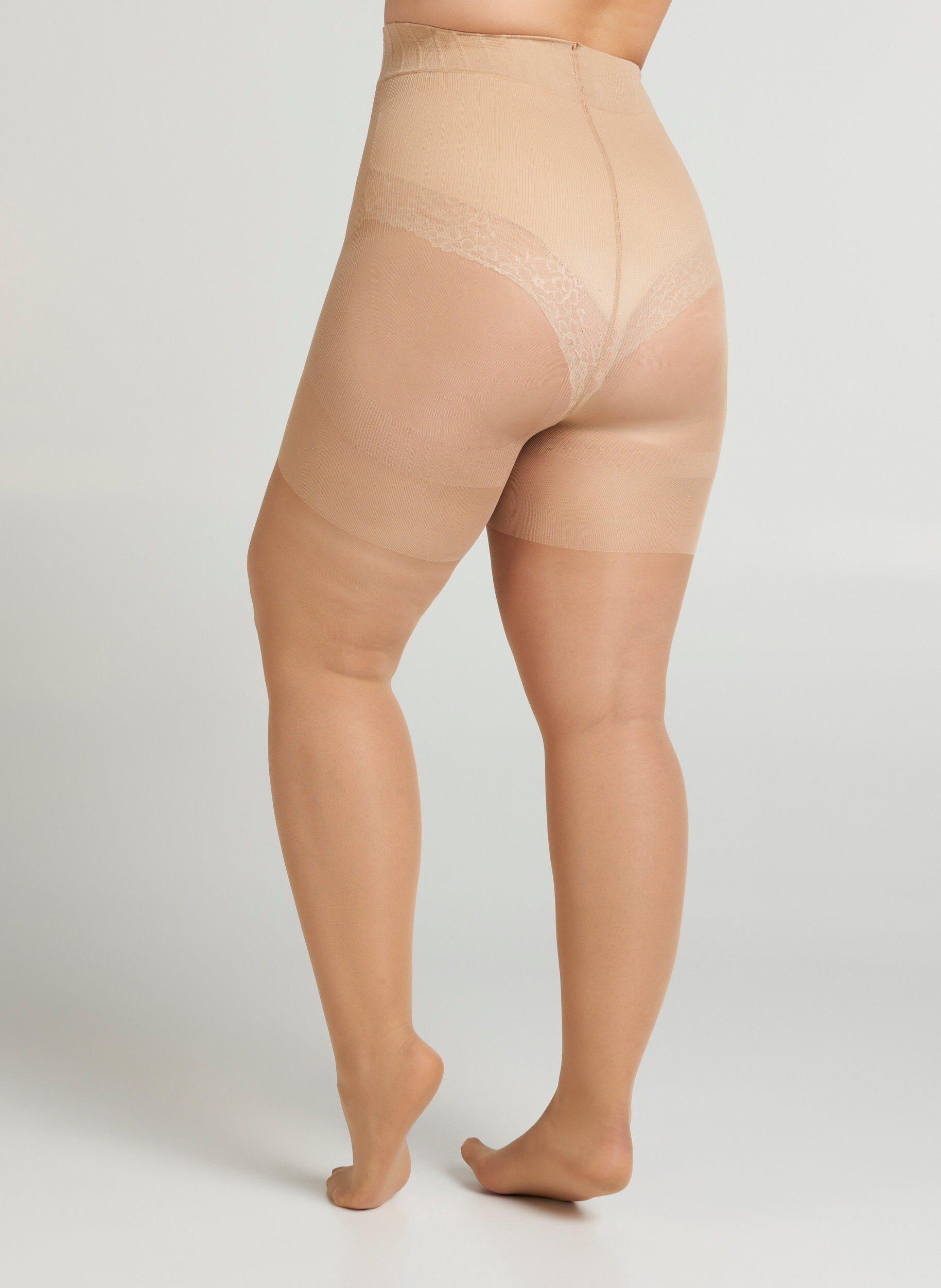 Zizzifashion40 denier tights with push-up effect, Beige, Model image number 2
