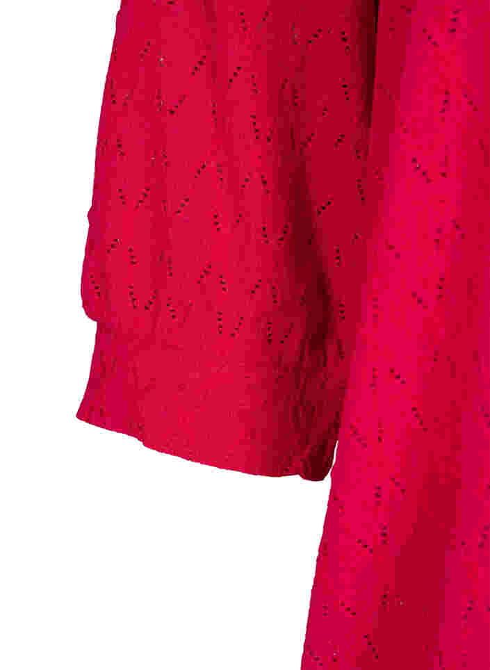 Blouse with 3/4-sleeves and a structured pattern, Love Potion, Packshot image number 2