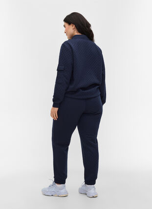 Sweatpants with quilted pattern, Navy Blazer, Model image number 1