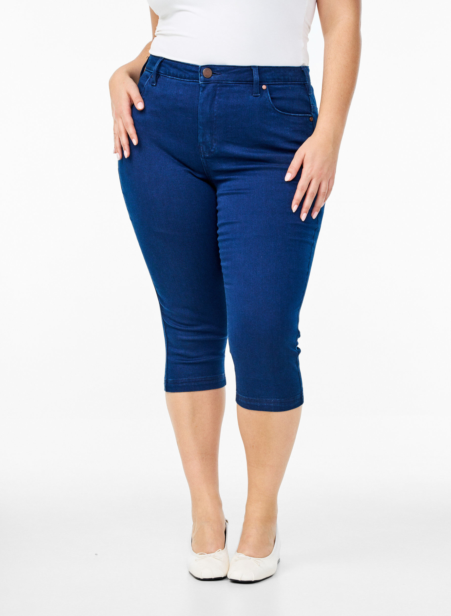 Zizzifashion High-waisted Amy capri jeans with super slim fit, Blue, Packshot image number 2
