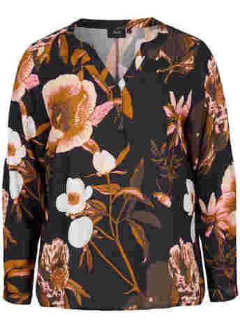 100% viscose blouse with floral print