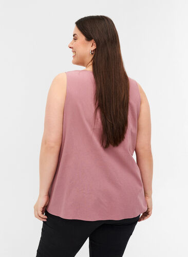Sleeveless cotton top with an A-line cut, Wistful Mauve, Model image number 1