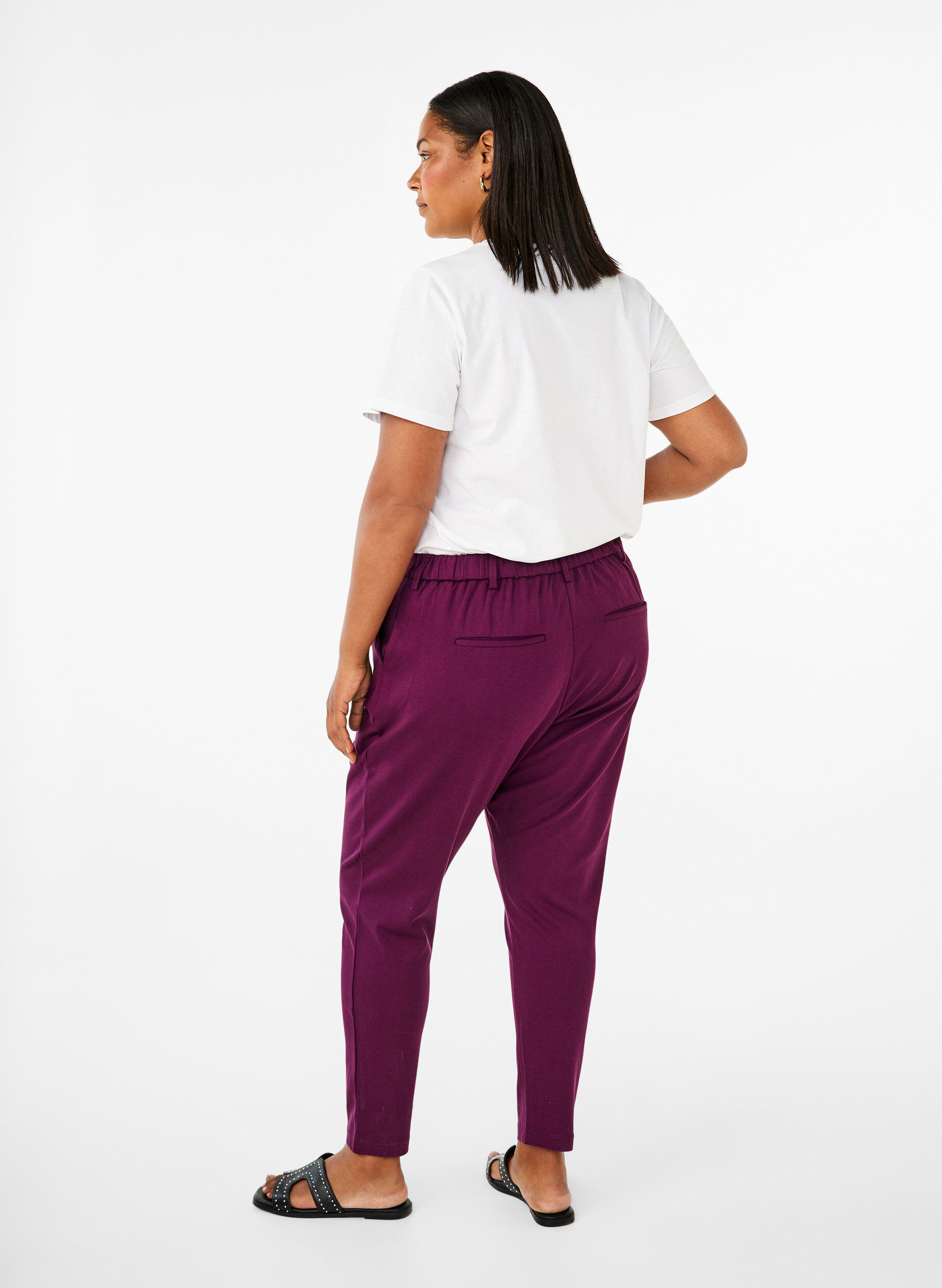 Zizzifashion Cropped Maddison trousers, Purple, Model image number 1