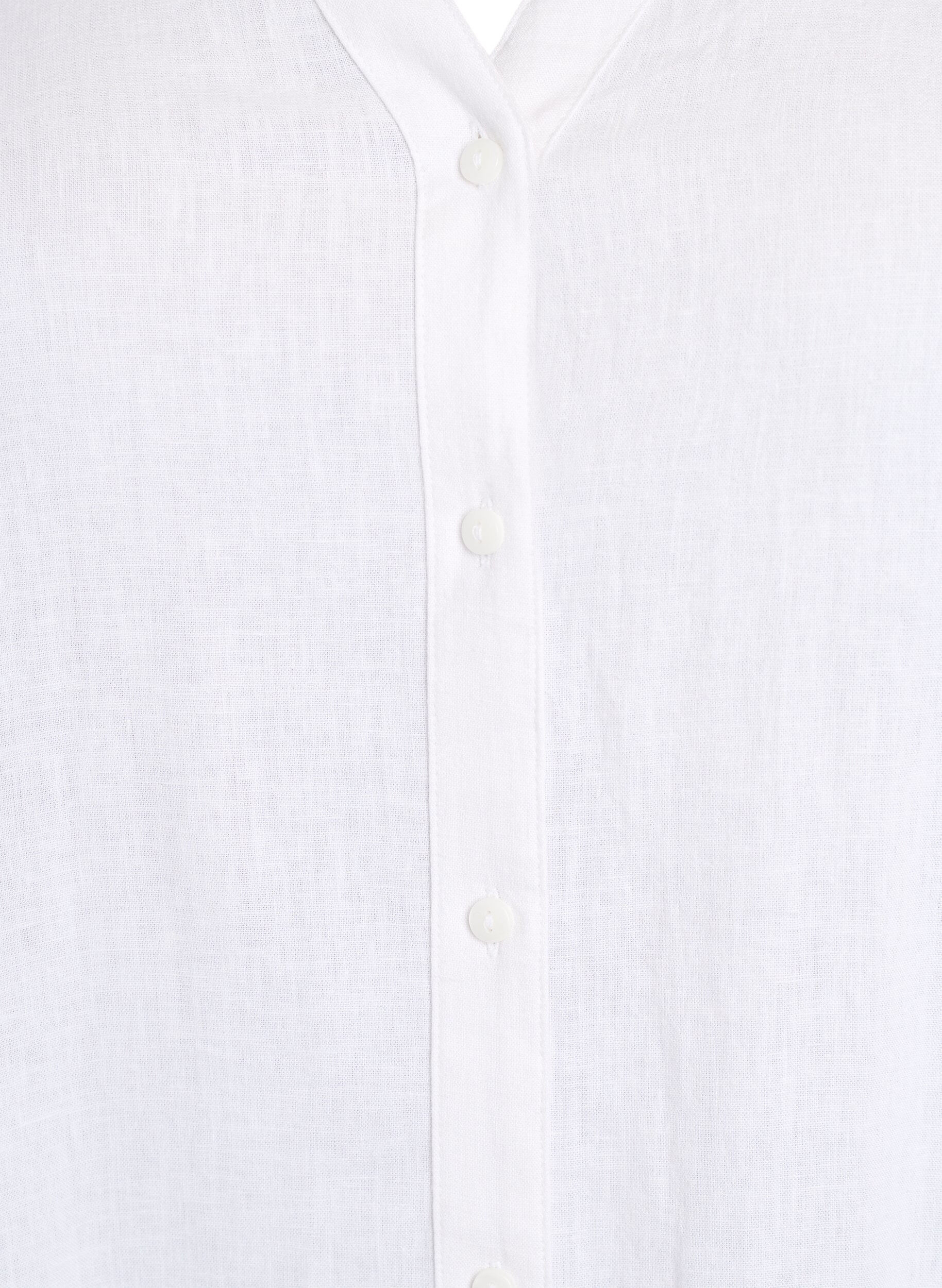 Zizzifashion Long shirt in linen and viscose, White, Packshot image number 2