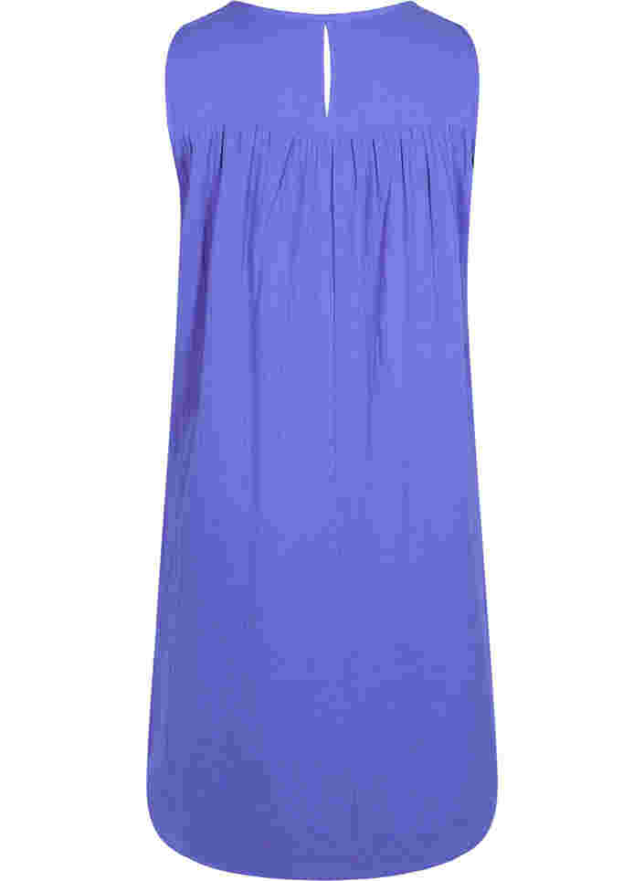 Sleeveless cotton dress in a-shape, Dazzling Blue, Packshot image number 1