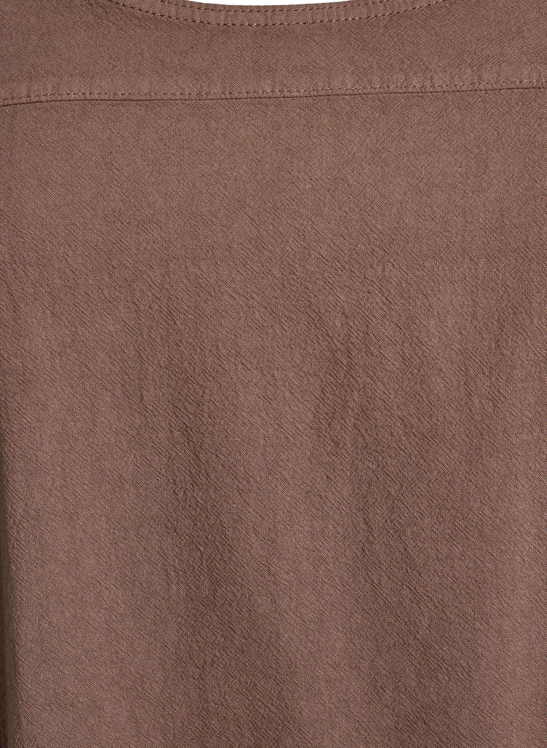ZizzifashionShort sleeve cotton dress, Brown, Packshot image number 2