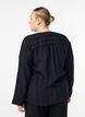 Blouse with tone-on-tone texture and buttons, Black, Model image number 2