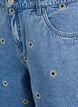 Denim shorts with embroidered flowers, Light Blue, Packshot image number 2