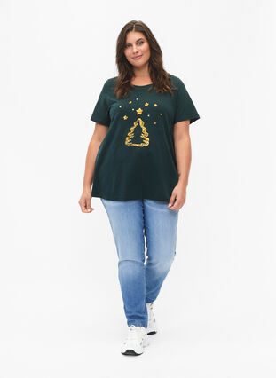 Christmas T-shirt with sequins, Scarab W.  Tree, Model image number 2