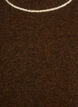 Knitted jumper with turtleneck and contrast stripes, Brown, Packshot image number 2