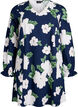 Short cotton dress with V-neck and long sleeves, Blue, Packshot image number 0