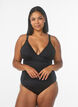 Swimsuit with V-neck and ring detail, Black, Model image number 0