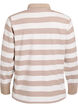 Long-sleeved polo shirt with stripes, Beige, Packshot image number 1