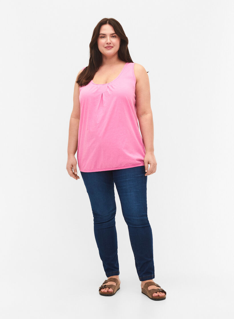 2-pack cotton top with lace trim, Rosebloom / Black, Model image number 2