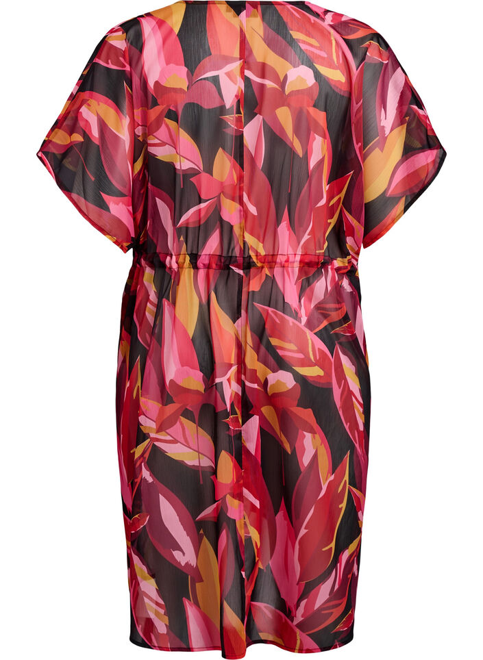 Beach kimono with print, Red, Packshot image number 1
