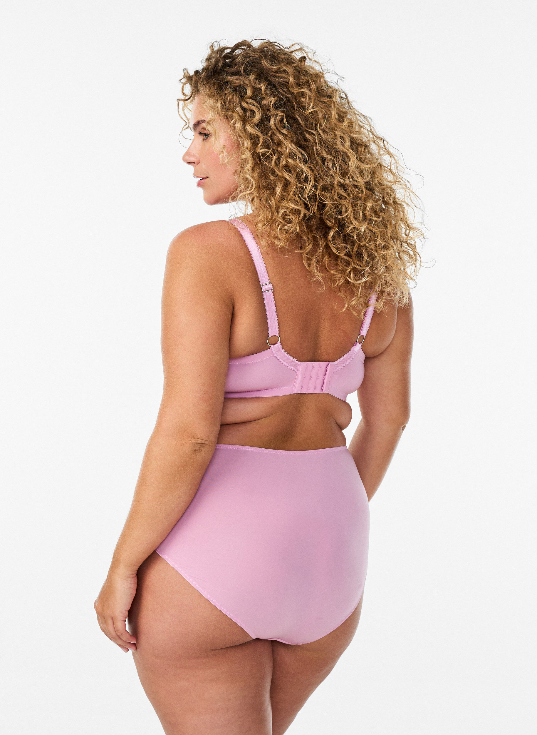 Zizzifashion Microfiber panties with mesh and floral embroidery, Red, Model image number 1