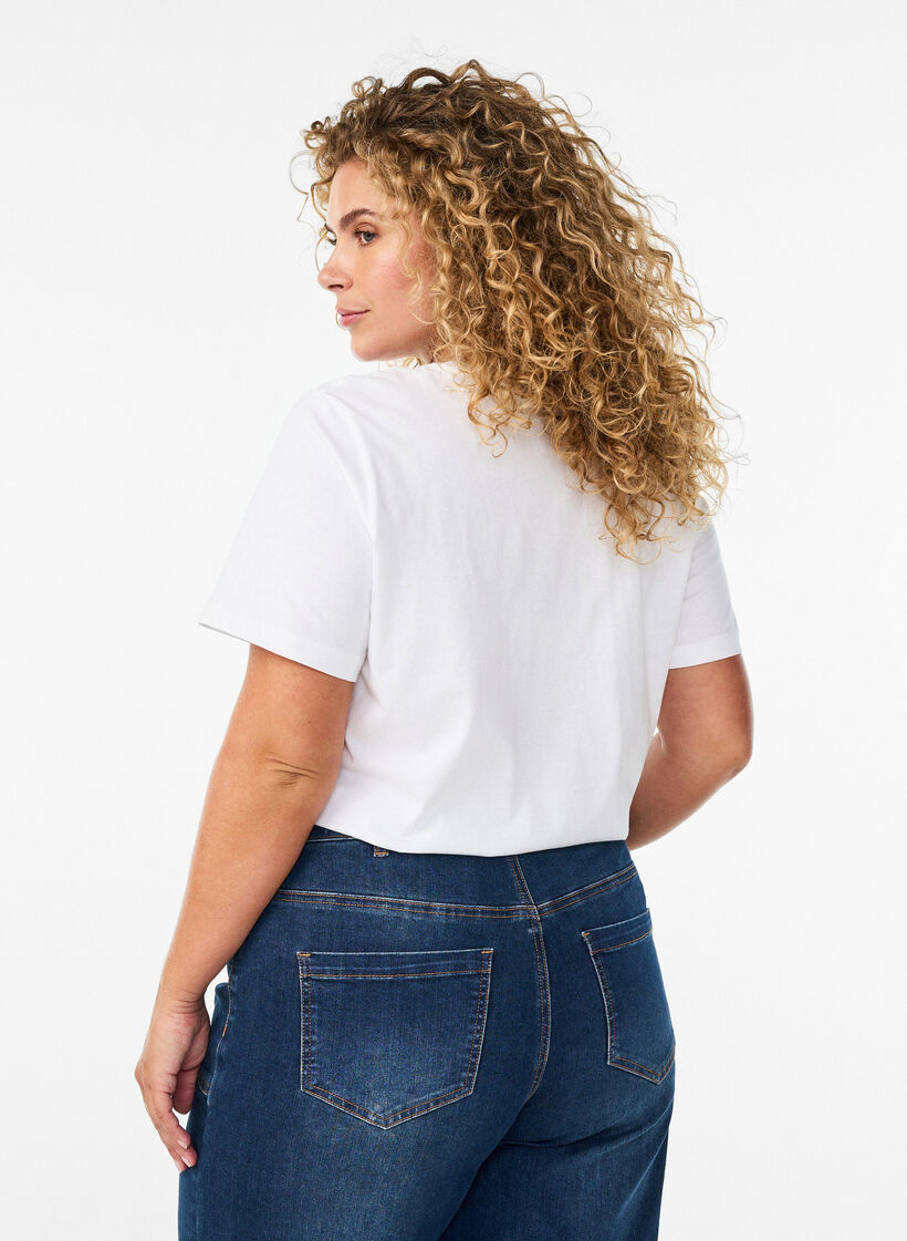 Organic cotton T-shirt with citrus print, White, Model image number 2