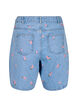Denim shorts with embroidered flowers, Light Blue, Packshot image number 1