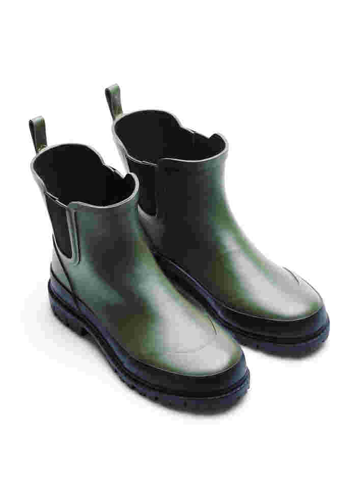 Short rubber boot in wide fit, Army Green/Black, Packshot image number 2