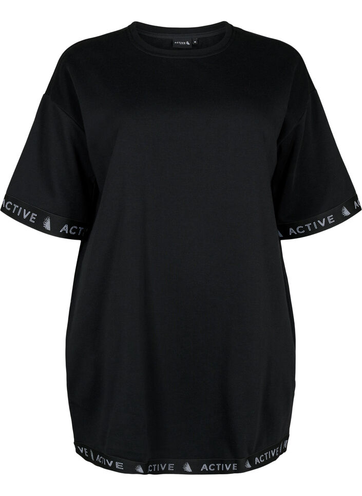Sweatshirt with 1/2 sleeves, Black, Packshot image number 0