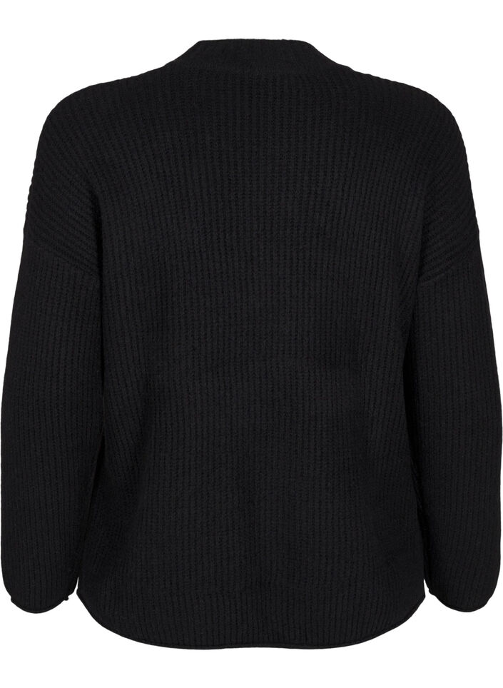 Jumper with a striped pattern and long sleeves, Black Mel., Packshot image number 1
