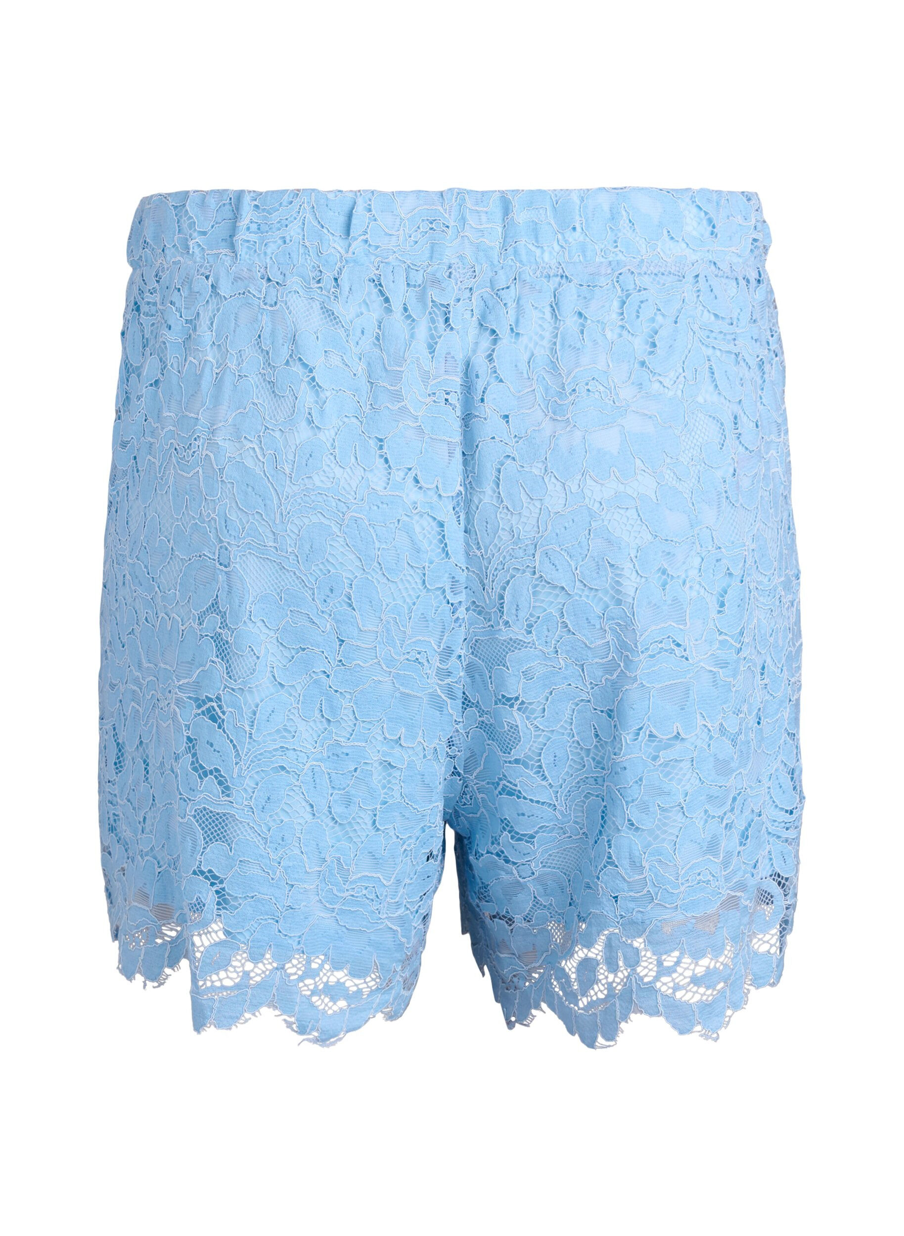 ZizzifashionLace shorts with high waist and pockets, Blue, Packshot image number 1