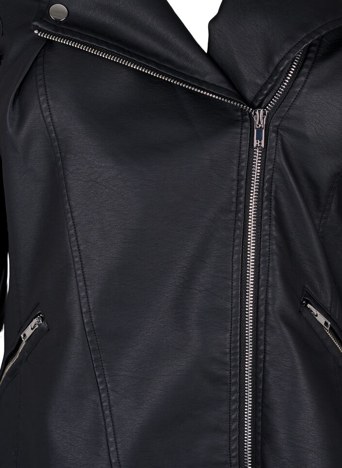 Biker jacket in faux leather, Black, Packshot image number 2