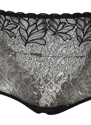 Panty with lace and extra high waist, Black, Packshot image number 2