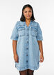 Short-sleeved denim dress with a collar and button fastening, Light Blue, Model image number 0