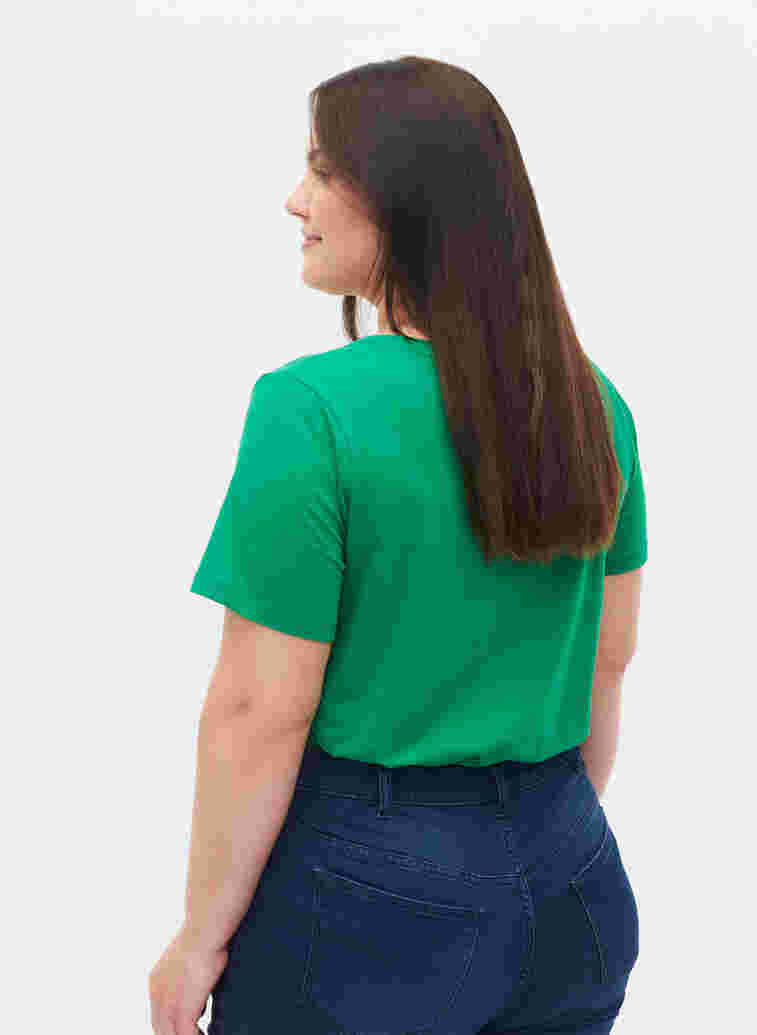 Basic plain cotton t-shirt, Jolly Green, Model image number 1