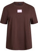 Sporty T-shirt in organic cotton, Brown, Packshot image number 0
