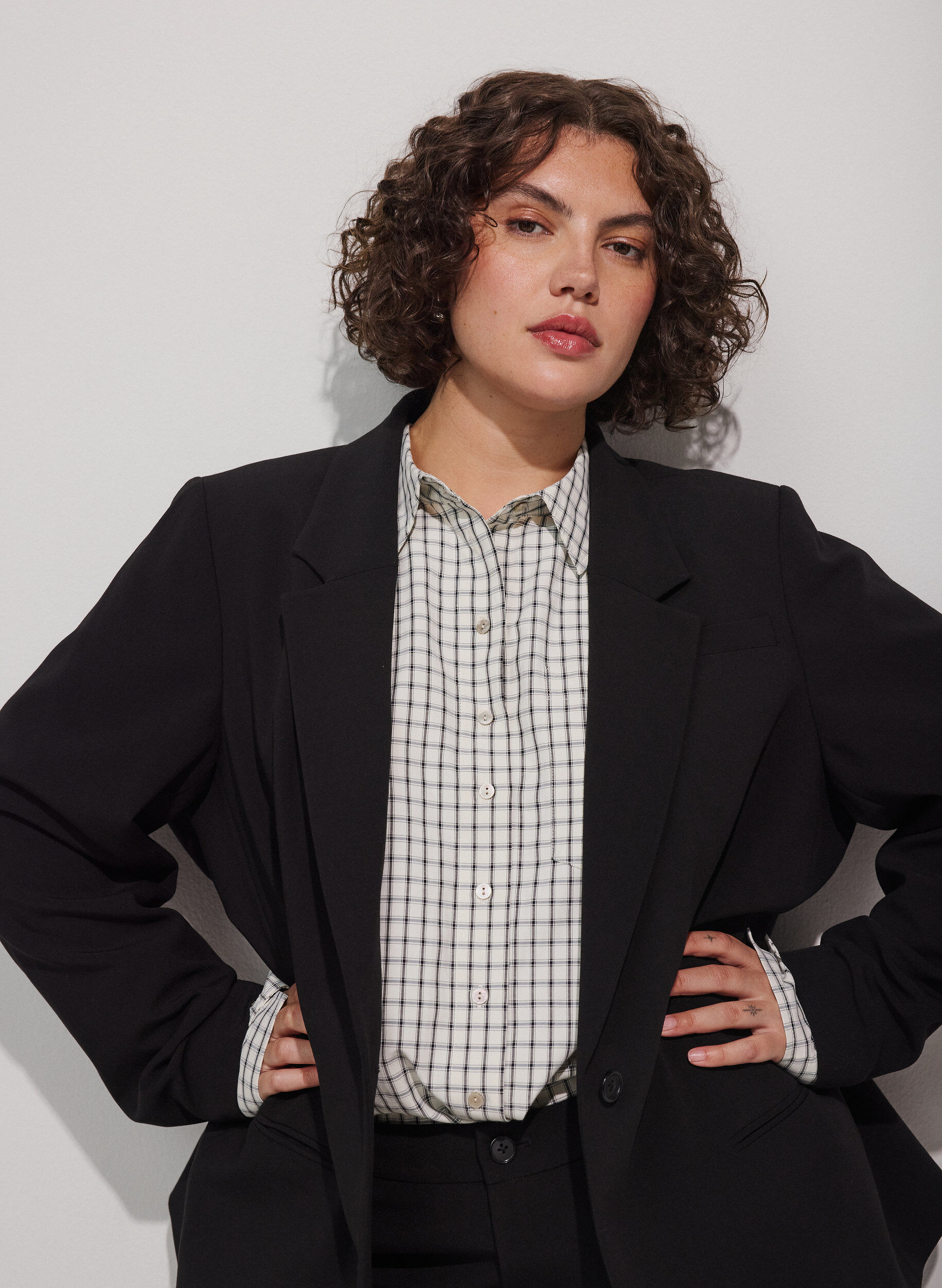 ZizzifashionClassic blazer with a single button closure, Black, Model image number 0