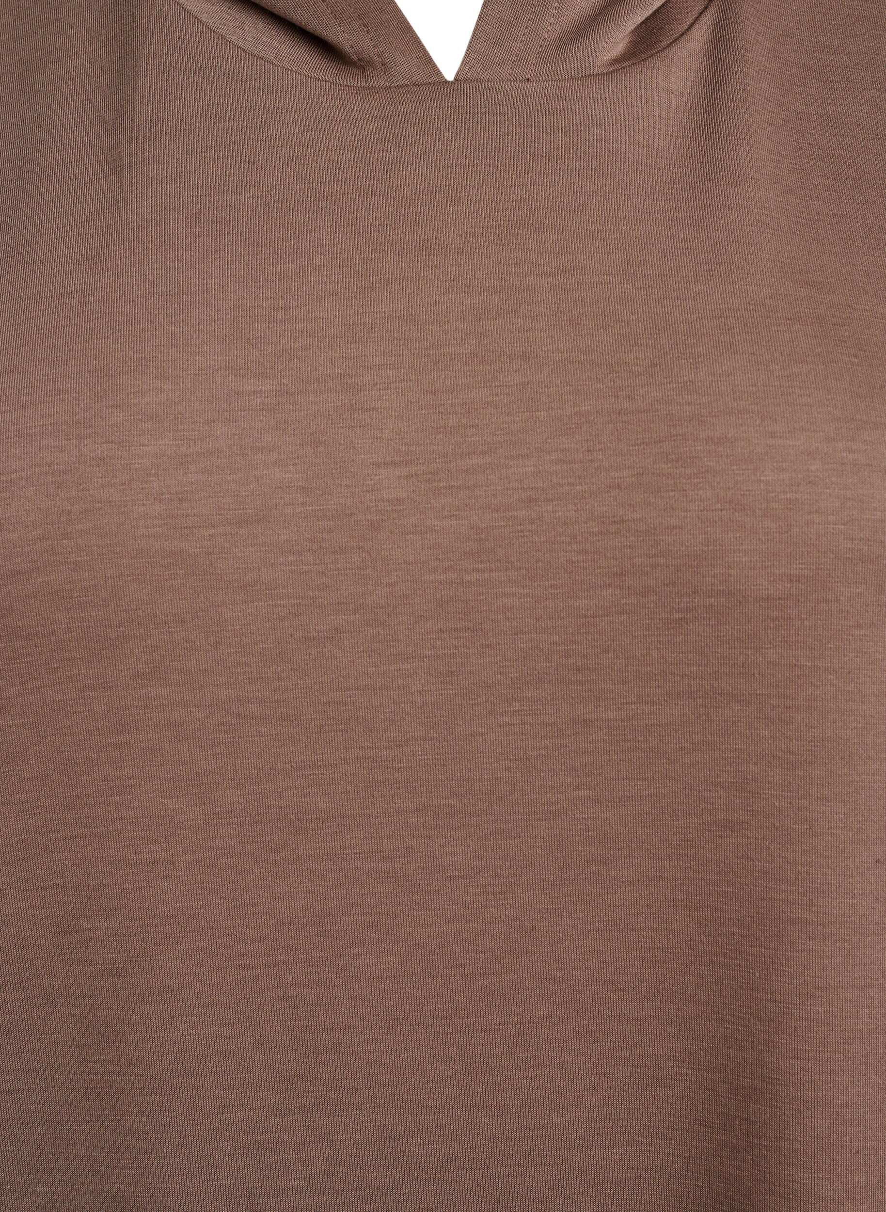 Zizzifashion Short sleeve sweat dress in modal mix, Brown, Packshot image number 2