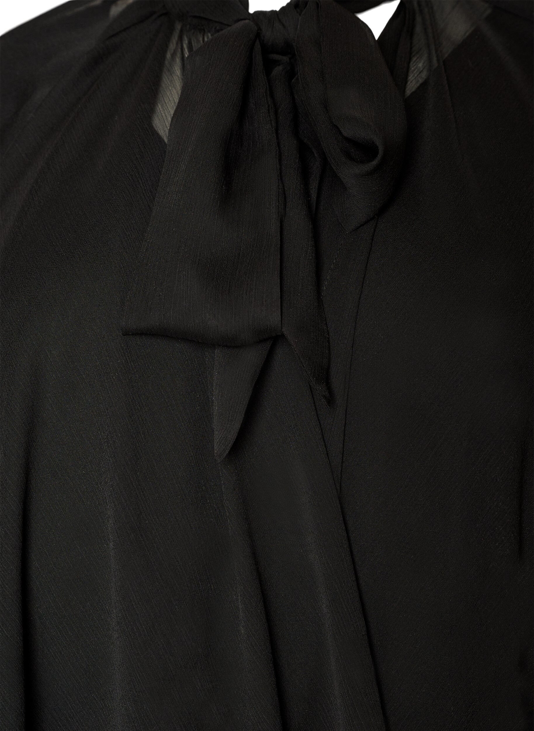 ZizzifashionSleeveless dress with chiffon cape, Black, Packshot image number 2