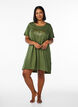 Short-sleeved nightgown in organic cotton, Green, Model image number 1