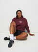 Hoodie with chest print, Red, Model image number 1