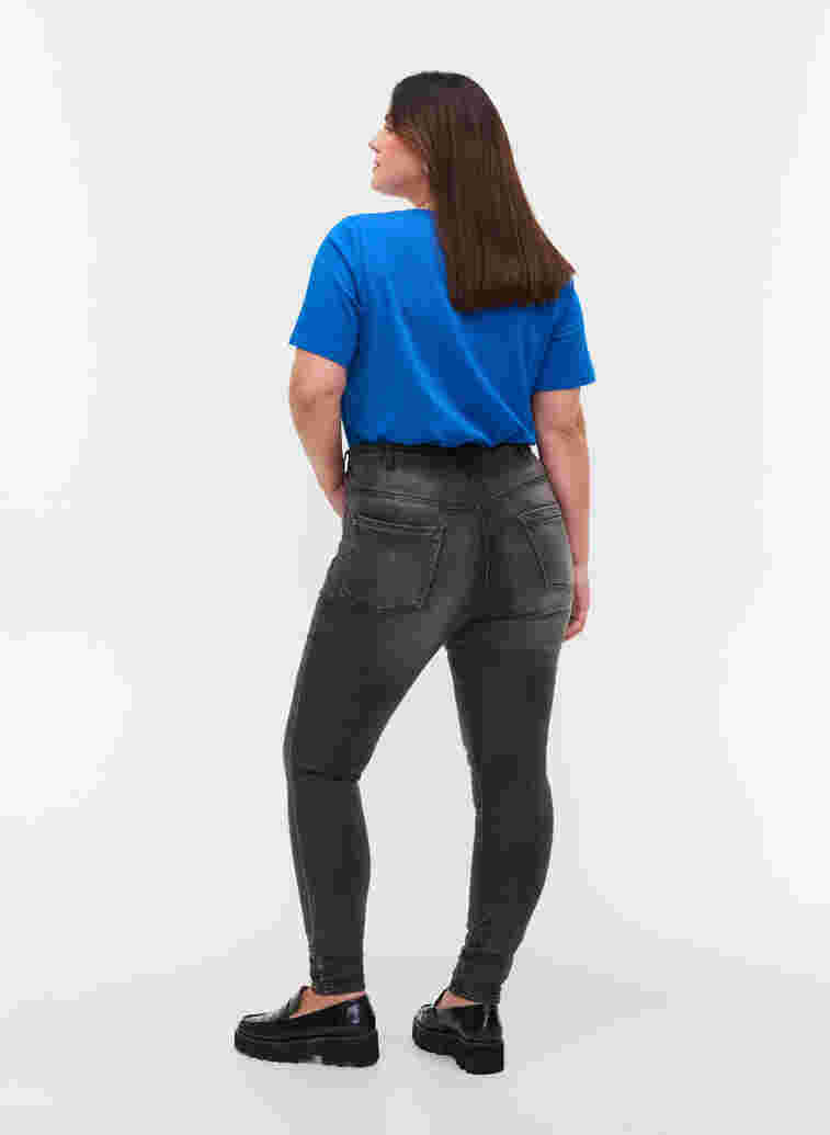 Super slim Amy jeans with high waist, Dk Grey Denim, Model image number 2