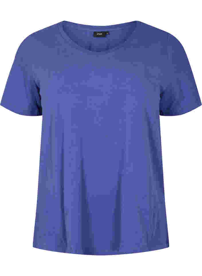 Basic plain cotton t-shirt, Deep Cobalt, Packshot image number 0