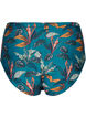 High-waisted bikini bottoms with print, Turquoise, Packshot image number 1
