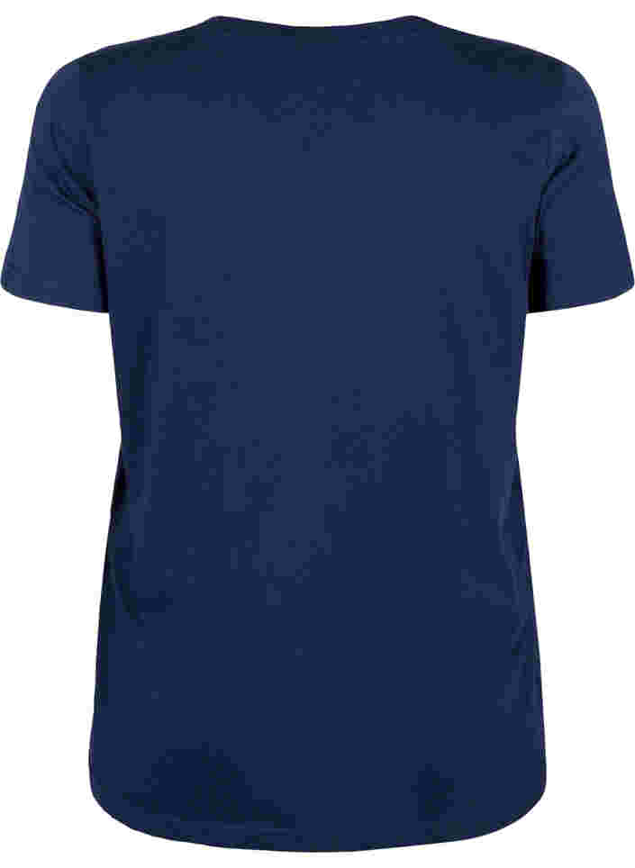 Christmas t-shirt in cotton, Navy Blazer Text, Packshot image number 1