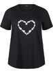 FLASH - T-shirt with motif, Black Flower Heart , Packshot image number 0