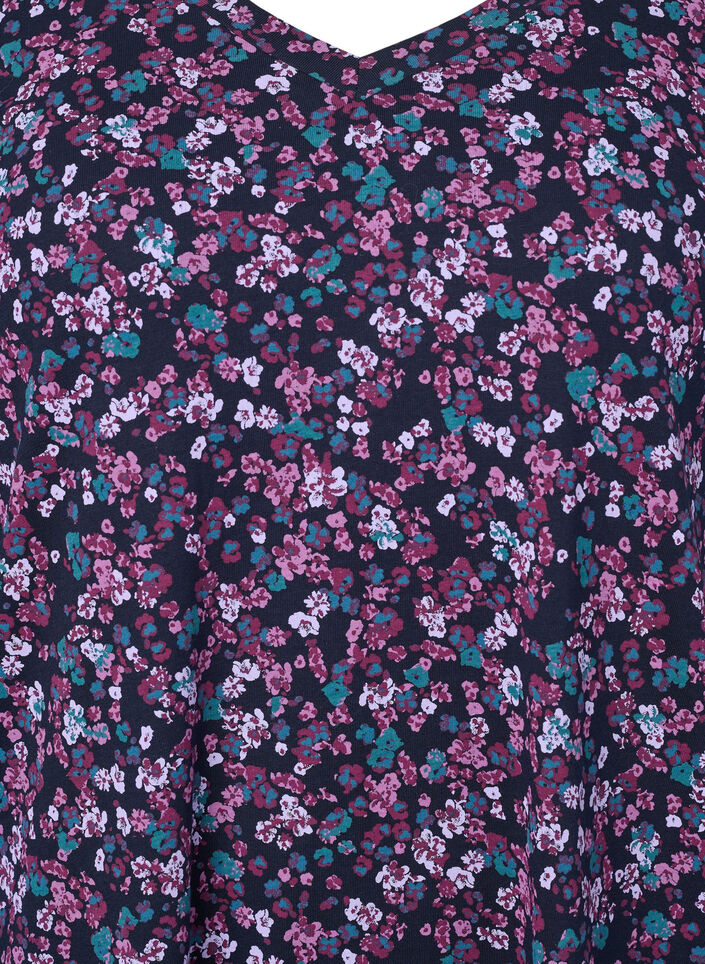 Long-sleeved cotton nightgown, Night Sky Disty AOP, Packshot image number 2