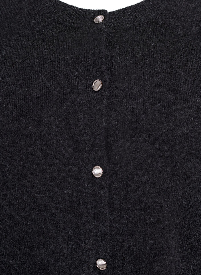 Knitwear cardigan with short sleeves, Dark Grey, Packshot image number 2