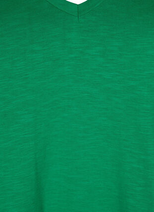 Short-sleeved basic t-shirt with v-neck, Jolly Green, Packshot image number 2